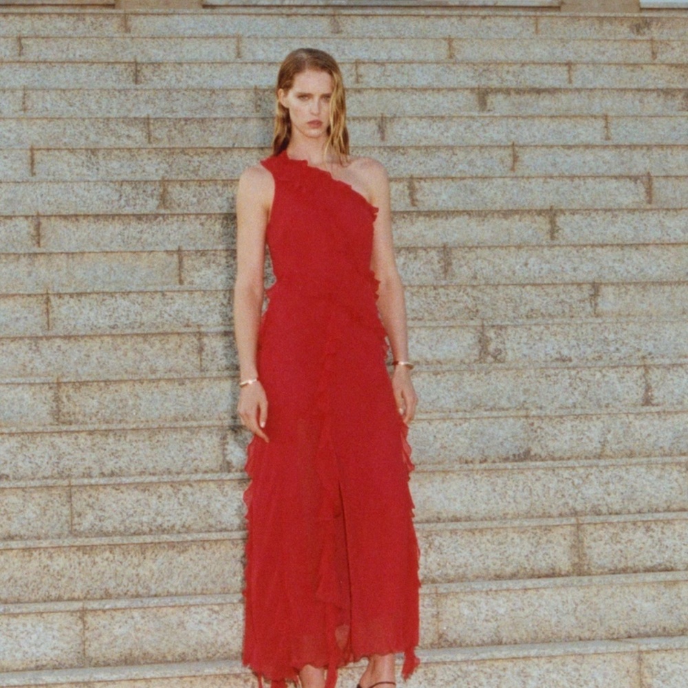 Mango Asymmetric Ruffled Dress - Picture 3 of 4